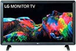 LG 24TL520S-PZ - Monitor Smart TV de 61cm (24") con pantalla LED HD (1366x768, 16:9, DVB-T2/C/S2, WiFi, HbbTV 2.0, Miracast, USB grabador, 10W, 2xHDMI 1.4, 2xUSB 2.0, Auriculares, Óptica) Color Negro