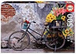 Educa Borras - Genuine Puzzles, Puzzle 500 piezas, Bicicleta con flores (17988)