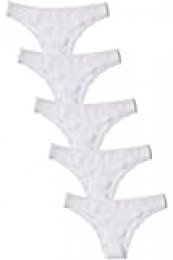 Marca Amazon - IRIS & LILLY Braguita Mujer, Pack de 5, Blanco (White), 3XL, Label: 3XL