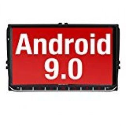 【Nuevo】 Pumpkin 9" Android 9.0 Radio para VW, 2 Din Autoradio GPS navegador Compatible con Bluetooth, Control Volante, USB, WiFi, 4G, Micro SD, Mirror-Link, DAB +