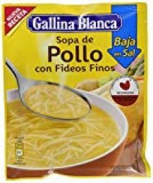 Gallina Blanca - Sopa de Pollo con Fideos Finos Bajo en Sal - 68g - [Pack de 24]