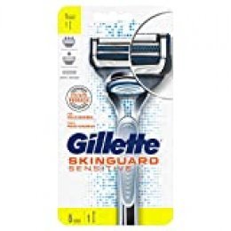 Gillette Skinguard - Cuchillas de afeitar para pieles sensibles, incluye maquinilla afeitar más 5 recambios