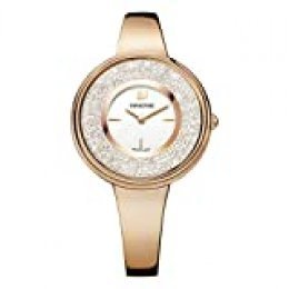 Swarovski Reloj Crystalline Pure, PVD en tono oro rosa, brazalete de metal, cristal blanco, para mujer