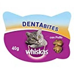 whiskas Dentabites de 40g para higiene oral de uso diario para gatos (Pack de 8)