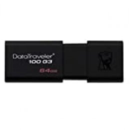 Kingston DataTraveler 100 G3 -DT100G3/64GB, USB 3.0, Flash Drive, 64 GB, Negro