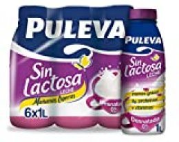Puleva Leche Mañanas Ligeras Desnatada Sin lactosa - Pack 6 x 1 L - Total: 6 L