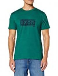 Izod Logo Graphic tee Camiseta, Verde (Evergreen 376), Medium (Talla del Fabricante: MD) para Hombre