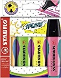 Stabilo Boss Splash - Rotuladores fluorescentes (5 paquetes de 4 unidades), color amarillo, naranja, verde y rosa