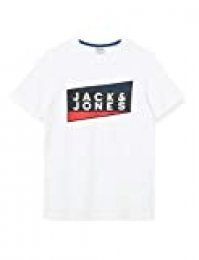 Jack & Jones Jcoshaun tee SS Crew Neck Noos Camiseta, White, S para Hombre