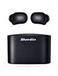 Bluedio Auriculares Bluetooth, T Elf2 Auriculares Inalámbricos Estéreo In-Ear Bluetooth 5.0 Auriculares con Llamadas Binaurales de Micrófono, Control Táctil, Emparejamiento Fácil, Total de 35 Horas