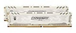 Ballistix Sport LT BLS2C8G4D26BFSCK/BLS2K8G4D26BFSCK - Kit de Memoria RAM de 16GB (8GB x 2, DDR4, 2666 MT/s, PC4-21300, Single Rank x8, DIMM, 288-Pin) blanco