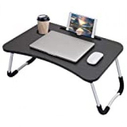 Wooden-Life - Mesa de cama para ordenador portátil, bandeja de desayuno con patas plegables, escritorio portátil, soporte de lectura para sofá, suelo para niños, tamaño estándar