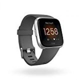 Fitbit Versa Lite - Reloj Deportivo inteligente Smartwatch, Adultos Unisex, Gris/Oscuro,Gris (Charcoal/Silver Aluminum)