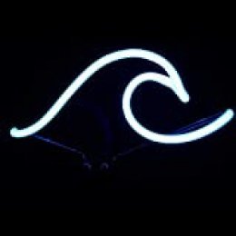 Flamingueo Neon Carteles - Neon con forma de Ola, Luces Neon Habitacion, Letrero Neon, Cartel Neon para Decorar Habitacion, Letrero Luminoso Azul, Neon Led, 30x15 cm