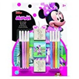 Multiprint Blister 2 Sellos para Niños Disney Minnie, 100% Made in Italy, Sellos Personalizados para Niños, en Madera y Caucho Natural, Tinta Lavable no Tóxica, Idea de Regalo, Art.26866