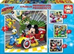 Educa - Mickey & The Roadster Racers, Puzzles Progresivos, Puzzle Infantil de 12,16,20 y 25 Piezas, a Partir de 3 años (17629)
