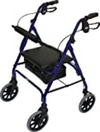 Patterson Medical - Andador con asiento (4 ruedas, frenos), color azul