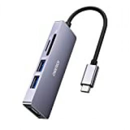 CHOETECH Hub USB C,5 En 1 USB Tipo C a HDMI Adaptador con HDMI 4K,USB 3.0, SD/TF Lector Tarjeta para MacBook Pro/Air 2018-2020, iPadPro 2018/2020, MacBook, SamsungS20/S10E/S9, Huawei P40Pro/P30/Mate20
