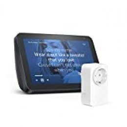 Echo Show 8, Tela de color antracita + Amazon Smart Plug (enchufe inteligente wifi), compatible con Alexa