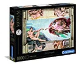 Clementoni- Puzzle 1000 Piezas Museos Michelangelo: La creacion del Hombre, Multicolor (39496.8)