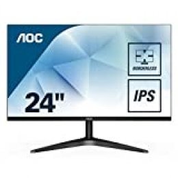 AOC 24B1XHS - Monitor de 24” FHD (IPS, VGA, HDMI, Sin Bordes, Flicker Free, Low Blue Light y VESA) Negro