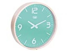 Trevi OM 3311 L Mechanical Wall Clock Círculo Turquesa - Reloj de Pared (AA, Turquesa, Madera, 25 cm)