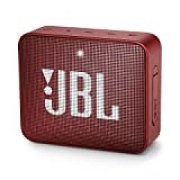 JBL GO 2 - Altavoz inalámbrico portátil con Bluetooth, resistente al agua (IPX7), hasta 5 h de reproducción con sonido de alta fidelidad, rojo