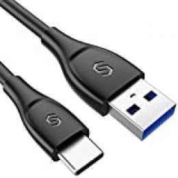 Syncwire Cable USB Tipo C a USB 3.0 UNBREAKcable Series - Cable de Carga rápida Ultra Duradero 3A para Samsung Galaxy S8, Nexus 5X / 6P, HTC 10 / U11, Huawei P9 / P10, OnePlus 2 / 3T - 1M Negro