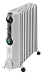 De'Longhi TRRS 1225C Radia S - Radiador, Termostato Ambiente Ajustable, Comfort-Temp, 12 Elementos, Ruedas, Blanco