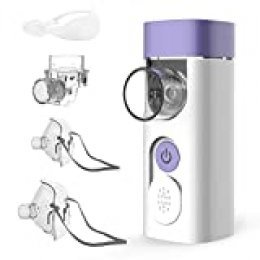 HYLOGY Nebulizador Inhalador Portátil, Recargable USB Kit Ultrasónico Nebulizador con Boquilla y Máscara para Adultos y Niños