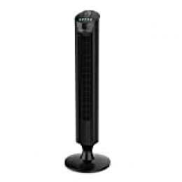 IKOHS EMPIREWIND RC - Ventilador Torre Oscilante Ultrasilencioso, Movimiento Oscilante, 3 velocidades, con Mando a Distancia, 50 W, Diseño de Vanguardia y Elegante, Color Negro