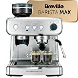 Breville Barista Max VCF126X - Máquina de café expreso, totalmente automática con molinillo integrado y bomba italiana de 15 bares