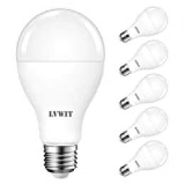 LVWIT Bombillas LED A67, Casquillo E27, equivalente a 120W, 6500K Luz Blanca Fría,1900 lm, Bajo consumo, No regulable - Pack de 6 Unidades.