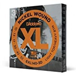 D'Addario EXL140-3D - Juego de cuerdas para guitarra eléctrica de acero y níquel, .010 - .052