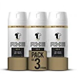 AXE Gold - Desodorante antitranspirante en Aerosol para hombre, 48 horas de protección, 150 ml, pack de 3