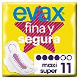 Evax Fina y Segura Super/Maxi Compresas Con Alas - 11 Unidades