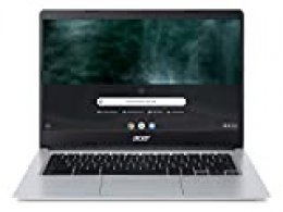 Acer Chromebook 314 - Portátil de 14" HD (Intel Celeron N4020, 4GB RAM, 32GB eMMc, Intel UHD Graphics, Chrome OS), Color Plata - Teclado QWERTY Español