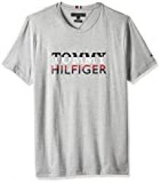 Tommy Hilfiger Corp Texture Embro tee Camiseta Deporte, Gris (Medium Grey Heather), M para Hombre