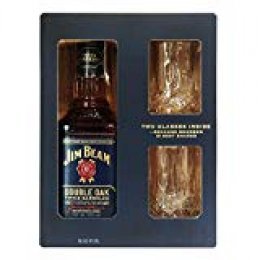 Jim Beam Doble Cask Whisky + Estuche 2 Vasos Digital - 700 ml