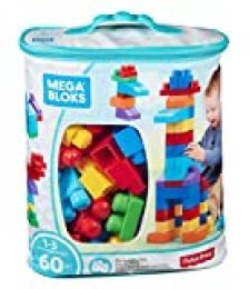Mega Bloks - Juego de construcción de 60 piezas - bolsa ecológica clásica - juguetes bebe 1 año - (Mattel DCH55)