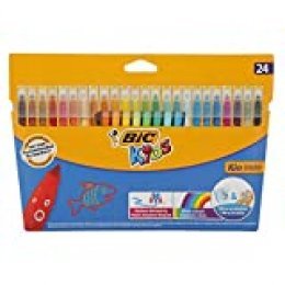 BIC Kids Kid Couleur rotuladores punta media - colores Surtidos, Caja de 24 unidades