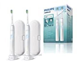 Philips Sonicare ProtectiveClean 4300 HX6809/34 Pack Doble - Cepillo de dientes eléctrico con sensor de presión, 1 modo de limpieza, 2 intensidades y estuche de viaje