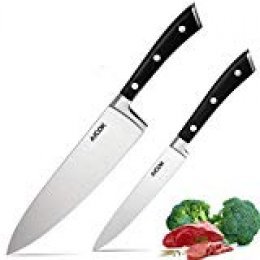 Cuchillos de Cocinero Profesional 210 mm, Cuchillo de chef, Pelador 130 mm, Cuchillos Profesionales por Aicok