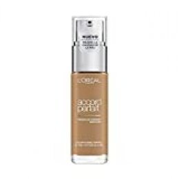 L'Oréal Paris Accord Parfait, Base de maquillaje acabado natural con ácido hialurónico, tono piel medio-oscuro 8D, 30 ml