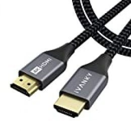 iVANKY Cable HDMI 30AWG. Cable HDMI 2.0 de Alta Velocidad 18Gbps soporta 4K 60Hz Ultra HD, HDR, Ethernet, HDTV, ARC, HDCP 2.2 y más