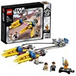 LEGO - Star Wars Vaina de Carreras de Anakin Edición 20 Aniversario, Juguete de Construcción de Nave de Carreras de Skywalker del Episodio I, Incluye Minifigura de Luke Skywalker (75258)