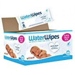 WaterWipes Toallitas para Pieles Sensible de Bebé,99.9% agua purificada,9 paquetes x 60 toallitas (540 toallitas)