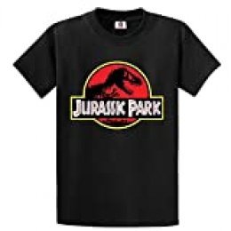 Camiseta vintage con estampado de impacto gráfico inspirado en Jurassic Park para hombre y mujer Negro Negro ( XL