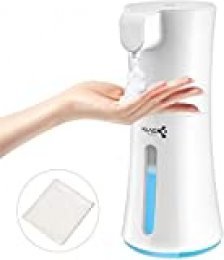 Klas Remo - Dispensador de jabón automático, 400 ml, rociador de jabón táctil con sensor de infrarrojos para baño, cocina, oficina, hotel – blanco