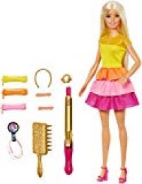 Barbie - Crea sus Ondas, Muñeca Rubia con Accesorios para Peinar (Mattel GBK24)